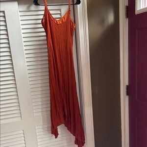 Astr Asymmetrical Orange Dress